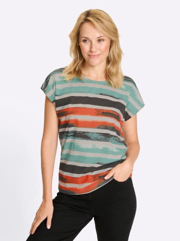 Sieh an! Rundhals-Shirt in graphit-hellgrau-bedruckt