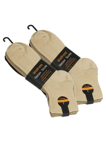 VCA® Wellness Kurzsocken 8 Paar, mit Komfort-Bündchen in beige