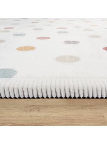 KADIMA DESIGN Kinderteppich waschmaschinenwaschbar Punkte Kinderzimmer in Mehrfarbig