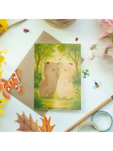 Mr. & Mrs. Panda neujahrskarte Bären Schwestern Design ohne Spruch in Weiß