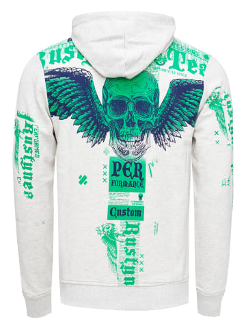 Rusty Neal Streetwear "FLYING SKULL" Sweater in Grau