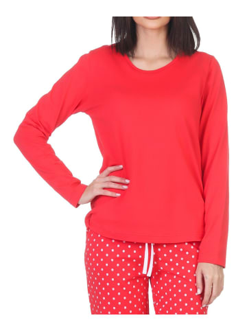 NORMANN Schlafanzug langarm Oberteil Pyjama Shirt Top in pink