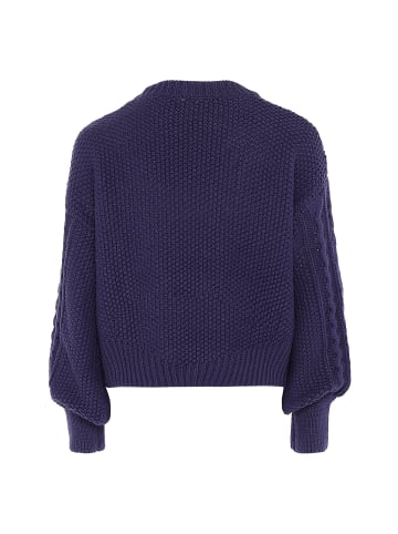 DreiMaster Vintage Damen Pullover Mit Zopfstrick in MARINE