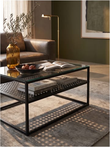 KADIMA DESIGN Couchtisch rechteckig, transparentes Einscheibensicherheitsglas in Schwarz