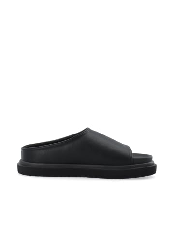 Bianco Leder-Slides in Black
