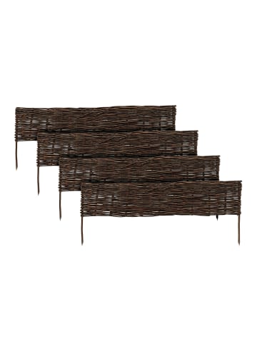 relaxdays 4 x Beeteinfassung in Braun - (B)100 x (H)20 cm