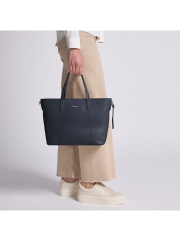 Lazarotti Bologna Leather Shopper Tasche Leder 31 cm in navy