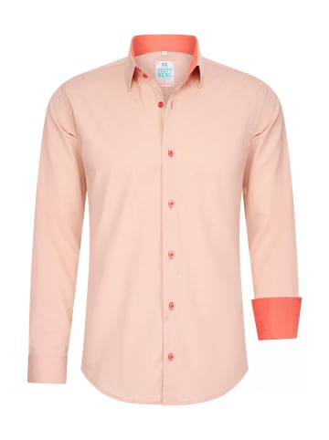 Rusty Neal Pastell Hemd S - 6XL Slim Fit Cotton-Stretch in Peach