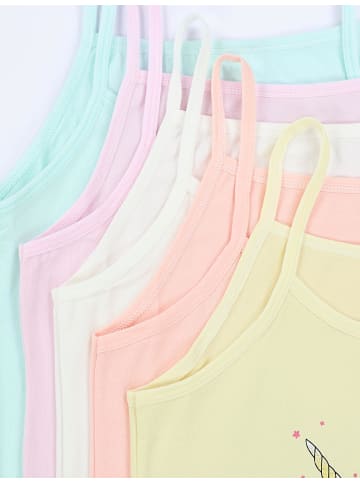 TupTam Mädchen Unterhemd Spaghettiträger Top 5er Pack in grün/gelb