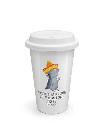 Mr. & Mrs. Panda Mehrwegbecher Axolotl Tequila mit Spruch in Weiß