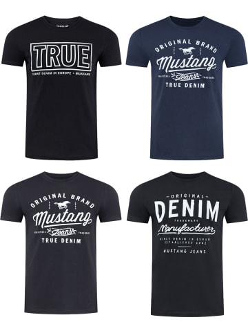 Mustang T-Shirt Basic Print 4er Pack in Mehrfarbig