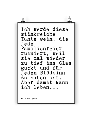 Mr. & Mrs. Panda Plakat Ich werde diese stinkreiche... mit Spruch in Weiß