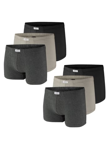 CECEBA Boxershorts 6er Pack in Anthrazit / Grau / Melange