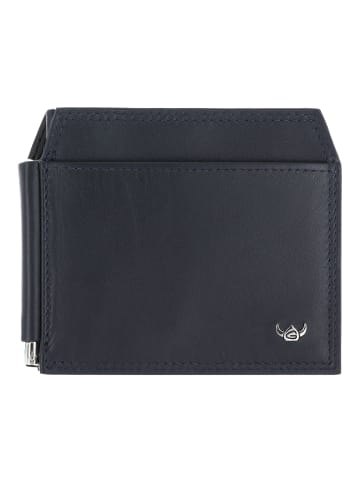 Golden Head Polo Geldbörse RFID Schutz Leder 11 cm Geldscheinklammer marineblau
