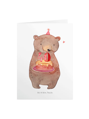 Mr. & Mrs. Panda Geburtstagskarte Spruch Bär Torte 40. Geburtsta... in Weiß