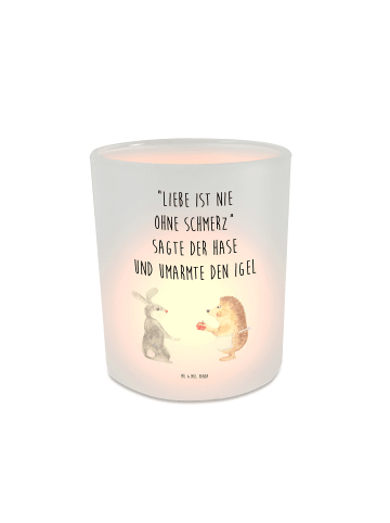 Mr. & Mrs. Panda Teelicht Hase Igel mit Spruch in Transparent