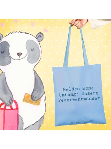 Mr. & Mrs. Panda Umhängetasche Spruch Feuerwehrmann Helden mit S... in Sky Blue