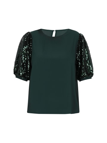 faina Women Plus Size Blouse in Black Green