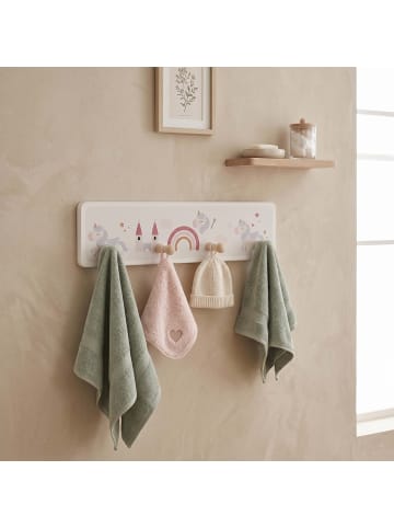 relaxdays Kindergarderobe Grau/ Rot - (B)38 x (H)10 x (T)5,5 cm