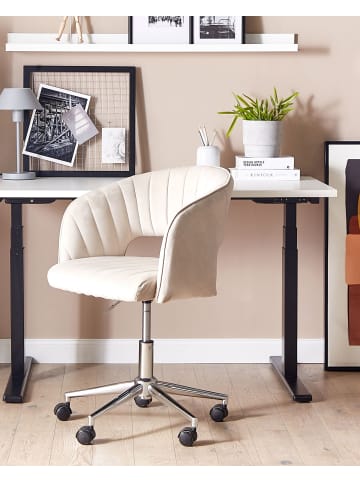 Beliani Bürostuhl KATONAH in Beige/Schwarz/Silber - (W) 57 x (H) 78 x (L) 57 cm