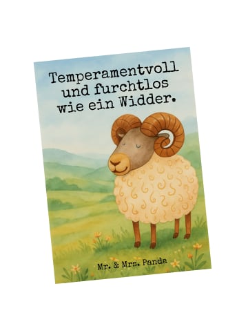 Mr. & Mrs. Panda Grußkarte Sternzeichen Widder Design mit Spruch in Weiß