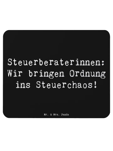 Mr. & Mrs. Panda Mousepad Spruch Steuerberaterin Ordnung mit Spruch in Schwarz