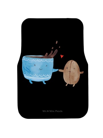 Mr. & Mrs. Panda Auto Fußmatte Kaffee Bohne ohne Spruch in Schwarz
