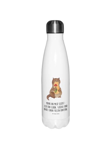 Mr. & Mrs. Panda Thermosflasche Otter Blumenstrauß mit Spruch in Weiß