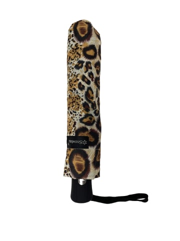 ANELY Regenschirm Leopard Muster Kleiner Automatik Taschenschirm in Braun