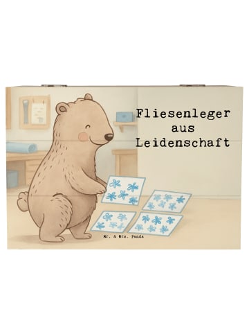 Mr. & Mrs. Panda Schatzkiste Fliesenleger Leidenschaft Design mi... in Weiß