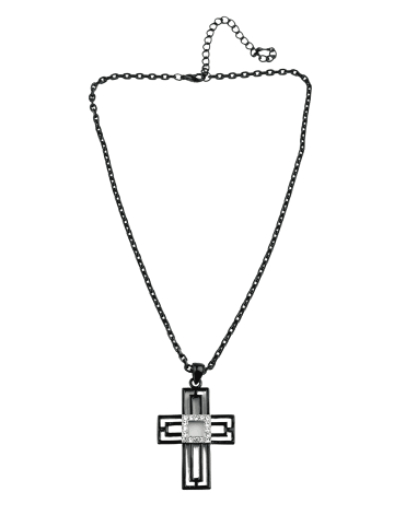 collezione alessandro Kurze Kette " Kreuz " in schwarz