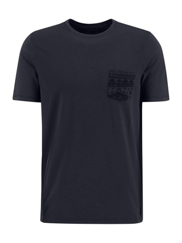 FYNCH-HATTON T-Shirt, Chest Pocket, Garment Dyed in Blau