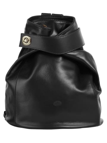 piké Cityrucksack echt Leder in schwarz