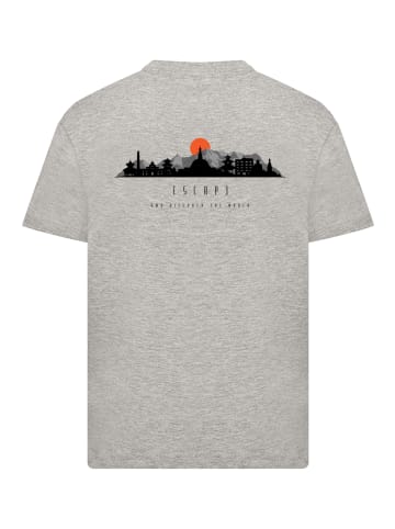 F4NT4STIC T-Shirt Escape Discover the World Asian Town in grau meliert