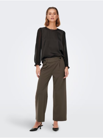 JACQUELINE de YONG Marlene Hose Schlupf Stoffhose GEGGO New Long Culotte Flare Pants in Braun