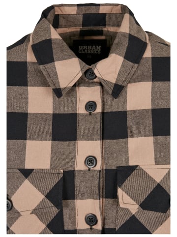Urban Classics Urban Classics Damen Ladies Flanell Padded Overshirt in black/softtaupe