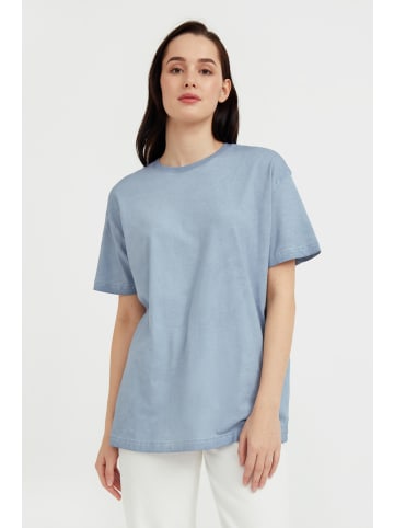 Finn Flare Kurzarmshirt Basic in grey-blue