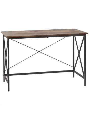 Beliani Schreibtisch FUTON in Braun/Schwarz - (W) 115 x (H) 76 x (L) 60 cm