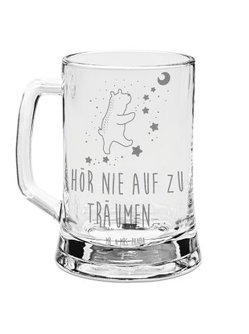 Mr. & Mrs. Panda Glas Bierkrug Bär Träume mit Spruch in Transparent