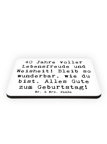 Mr. & Mrs. Panda magnet Spruch 40. Geburtstag Freude mit Spruch in Weiß