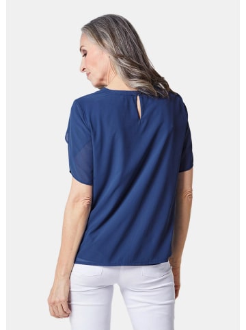 GOLDNER Bluse mit aufregender Ärmellösung in royalblau