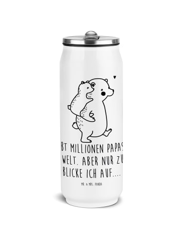 Mr. & Mrs. Panda Getränkedosen Trinkflasche Papa Bär mit Spruch in Weiß