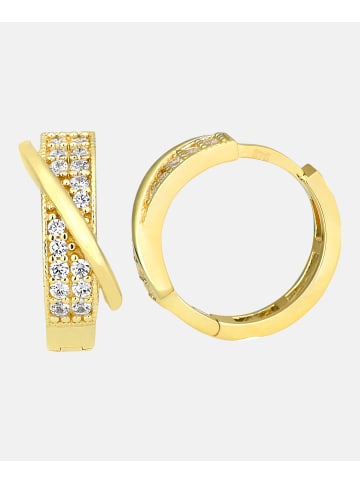 Vanlere Creolen aus 375 Gelbgold mit Zirkonia