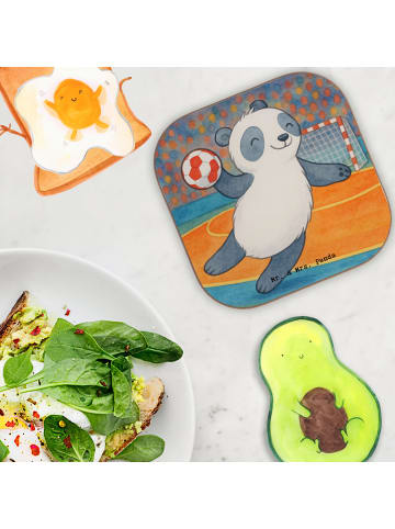 Mr. & Mrs. Panda Untersetzer Gläser Panda Handball spielen Desig... in Weiß