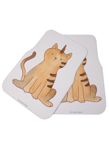 Mr. & Mrs. Panda Autoteppich Einhorn Katze ohne Spruch in Weiß