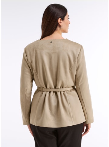 sheego Velours-Jacke in beige