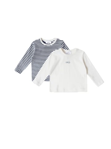 Stellou & friends Langarmshirt-Set 2er Pack in navy, weiß