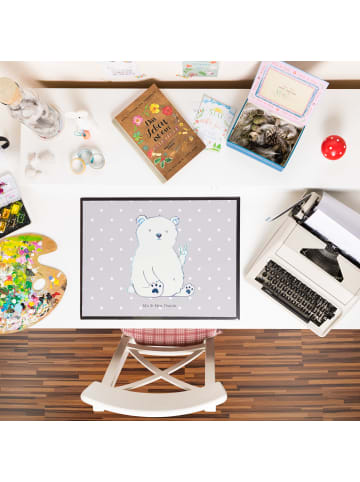 Mr. & Mrs. Panda schreibtischunterlage Eisbär Faul ohne Spruch in Grau Pastell