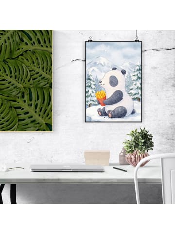 Mr. & Mrs. Panda Poster Panda Winter Pommes Design ohne Spruch in Weiß