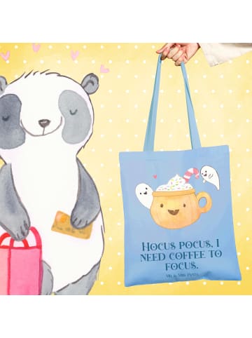 Mr. & Mrs. Panda Tasche Kaffee Gespenst mit Spruch in Sky Blue